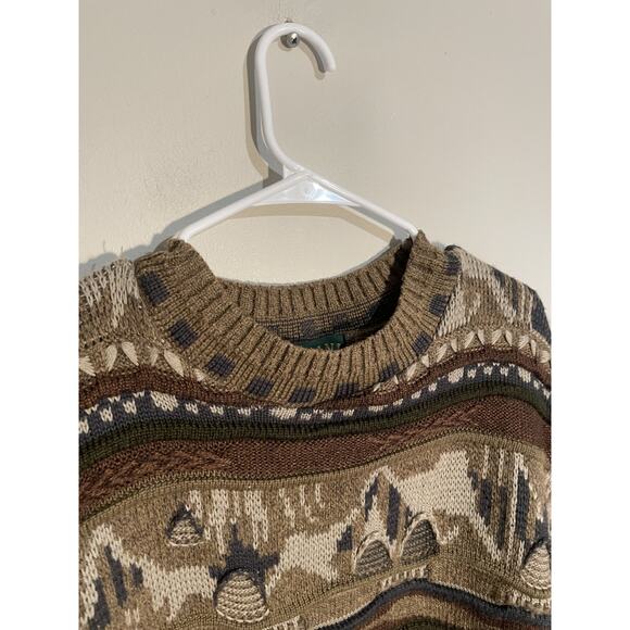 Vintage Tosani Coogi Style 3D Knit Sweater Pull Over Made in Canada Men’s XLT - Picture 2 of 8